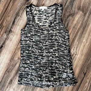 MICHAEL KORS SEQUIN FRONT SLEEVELESS TOP, SIZE S